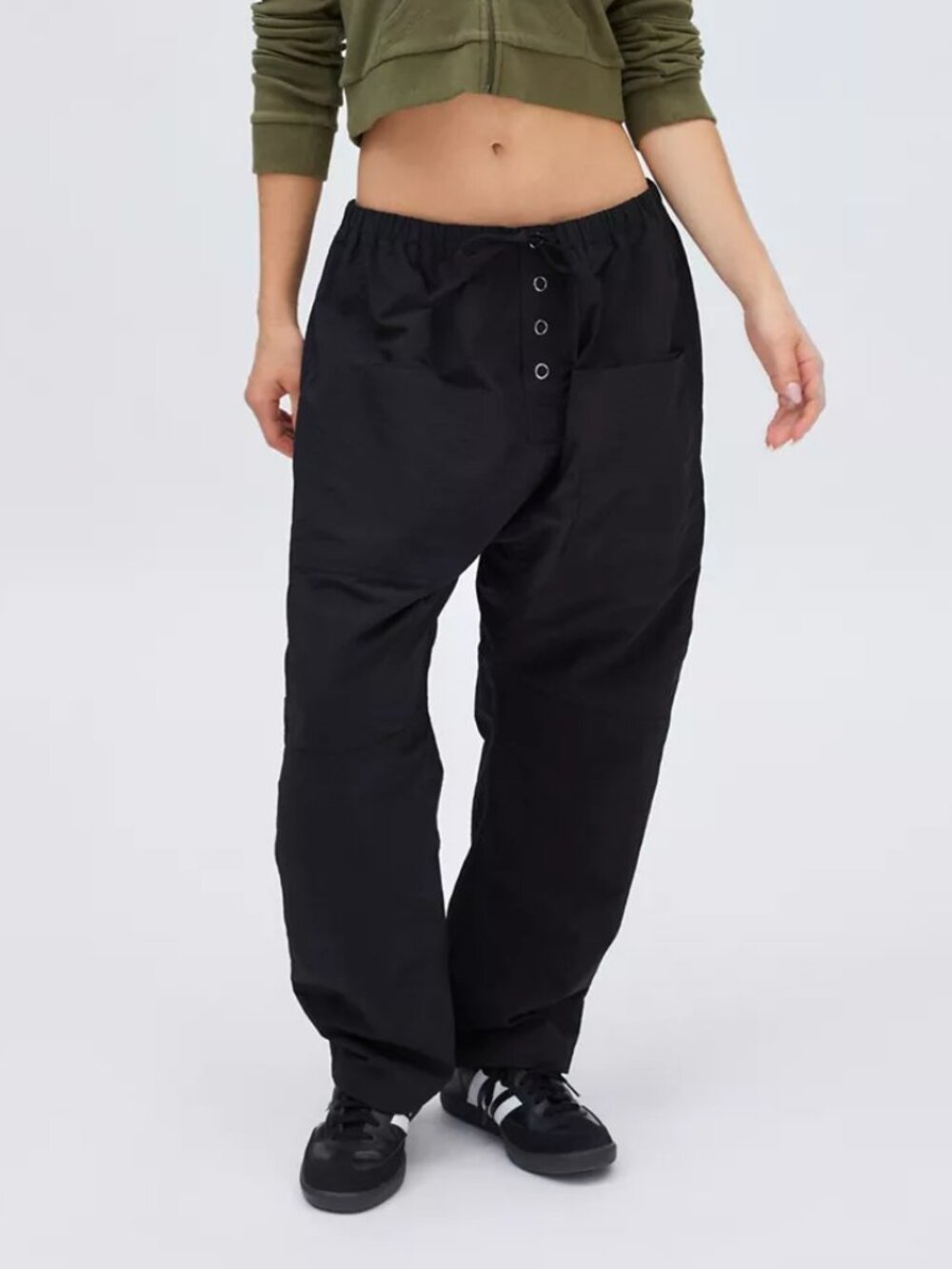 Lioness Parsons Black Cargo Pants Size XS